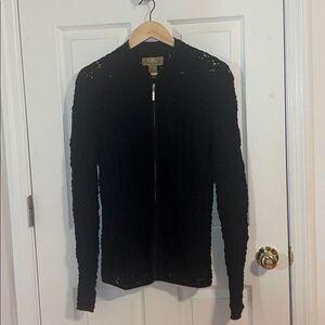 Peck & Peck Weekend Black Lace Jacket, stretchy, XL